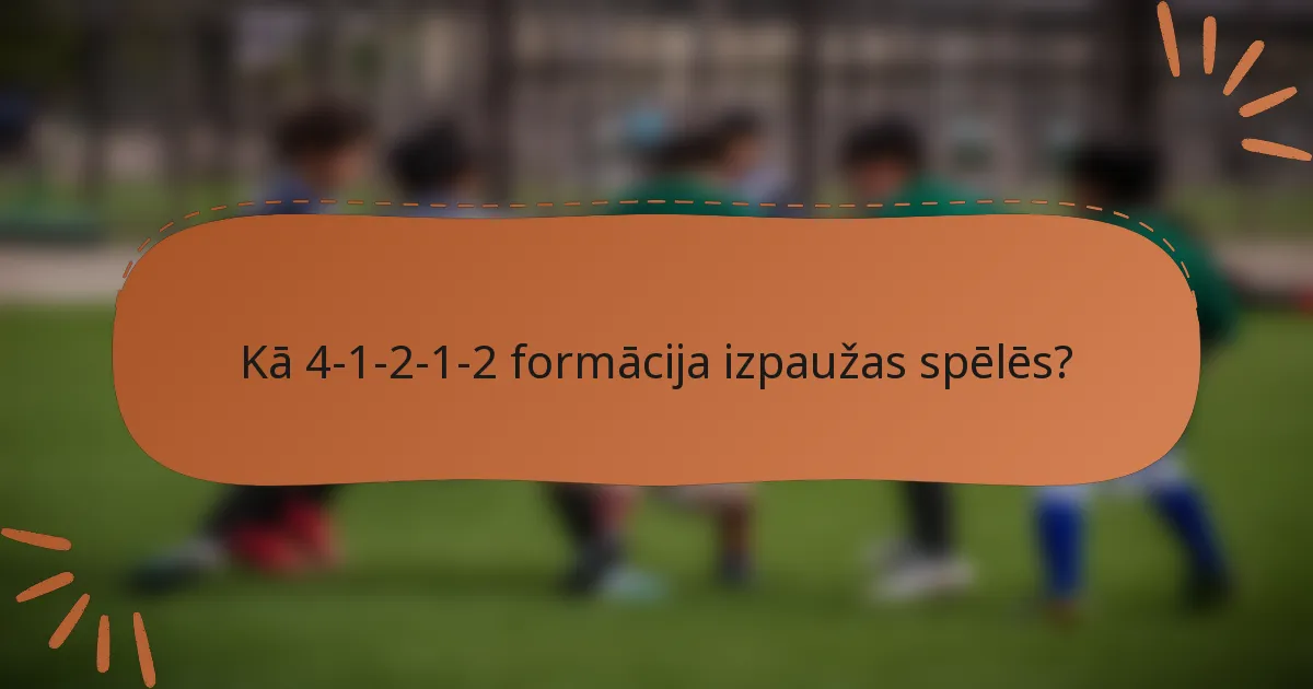 Kā 4-1-2-1-2 formācija izpaužas spēlēs?