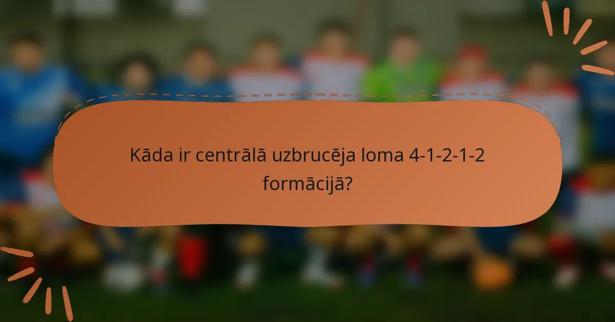 Kāda ir centrālā uzbrucēja loma 4-1-2-1-2 formācijā?