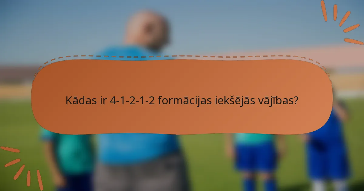 Kādas ir 4-1-2-1-2 formācijas iekšējās vājības?