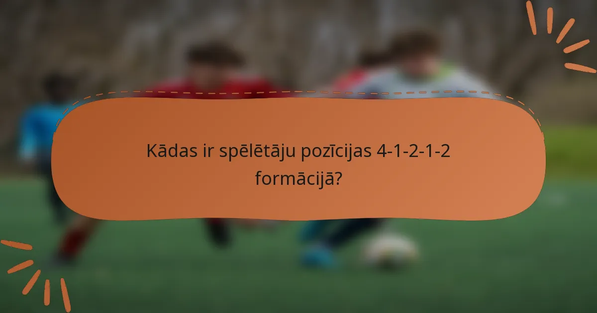 Kādas ir spēlētāju pozīcijas 4-1-2-1-2 formācijā?