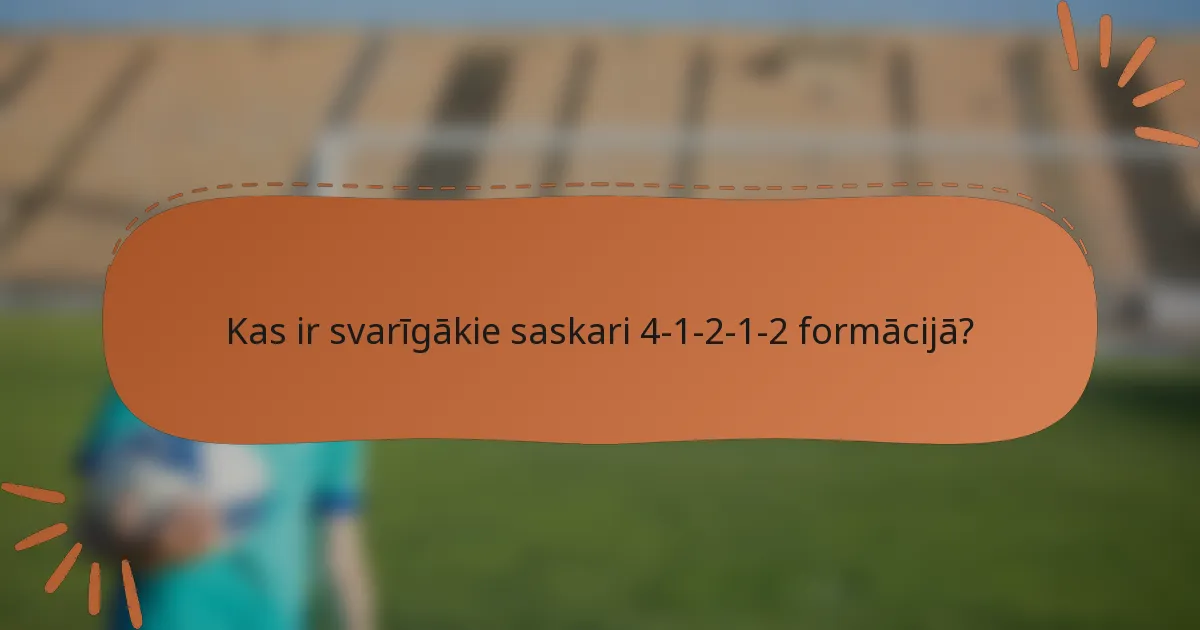 Kas ir svarīgākie saskari 4-1-2-1-2 formācijā?